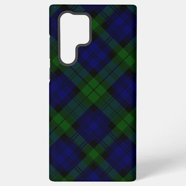 Black Watch Tartan Blue Green Plaid Samsung Galaxy Case (Back)