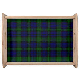 Black Watch Tartan Blue Green Plaid Serving Tray