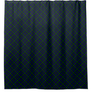 Black Watch Tartan Blue Green Plaid Shower Curtain