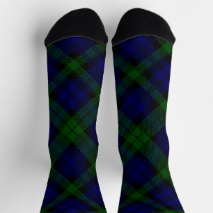 Black Watch Tartan Blue Green Plaid Socks