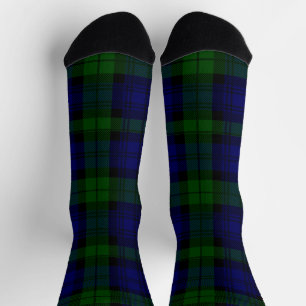 Black Watch Tartan Blue Green Plaid Socks