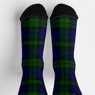 Black Watch Tartan Blue Green Plaid Socks