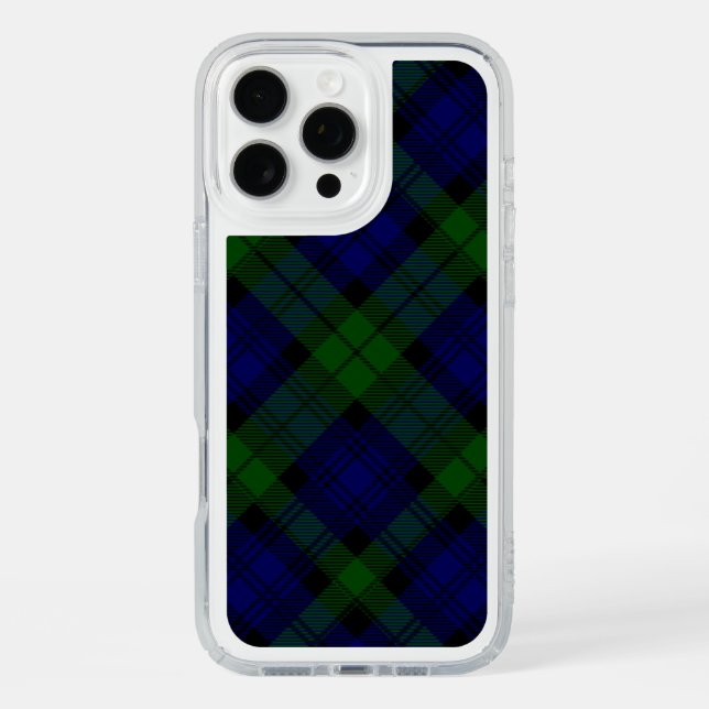 Black Watch Tartan Blue Green Plaid Speck iPhone Case (Front)