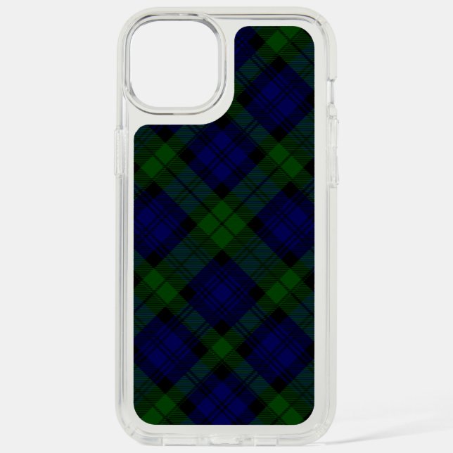 Black Watch Tartan Blue Green Plaid Speck iPhone Case (Front)