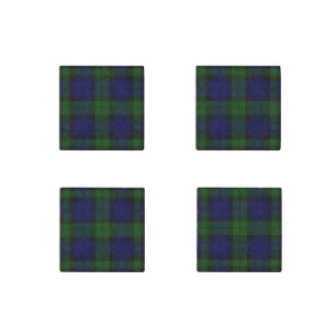 Black Watch Tartan Blue Green Plaid Stone Magnet