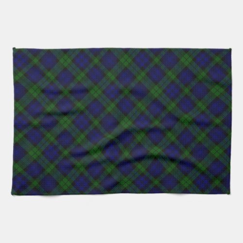 Black Watch Tartan Blue Green Plaid Towel