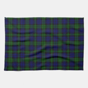 Black Watch Tartan Blue Green Plaid Towel