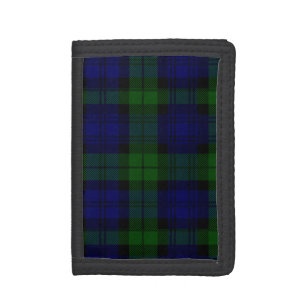 Black Watch Tartan Blue Green Plaid Tri-fold Wallet