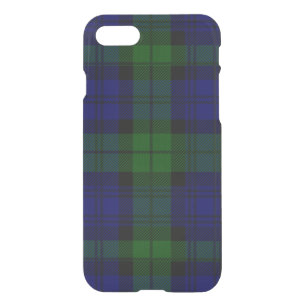Black Watch Tartan Blue Green Plaid iPhone SE/8/7 Case