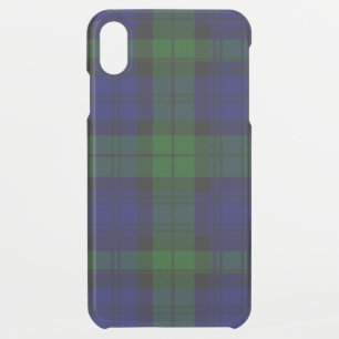 Black Watch Tartan Blue Green Plaid iPhone XS Max Case