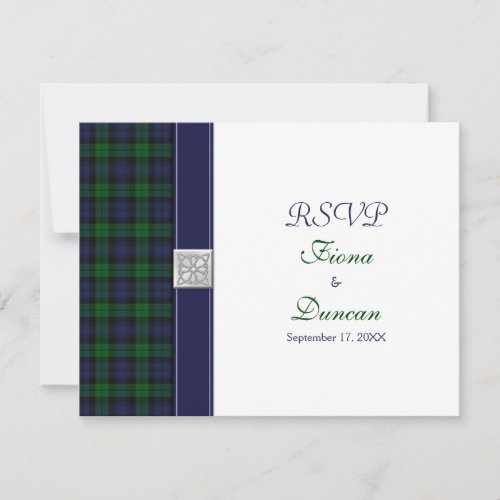 Black Watch Tartan Celtic Response Card