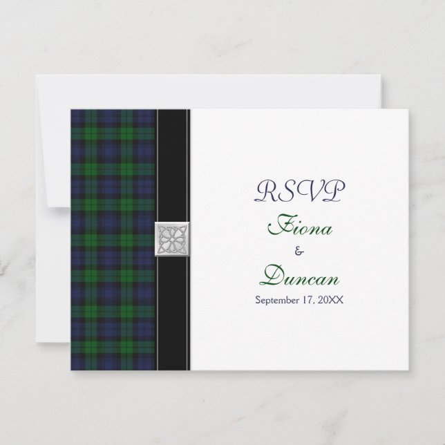 Black Watch Tartan Celtic Response Card (Front)