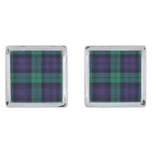 Gordon Dress Traditional Tartan Circular Cufflinks Made In Scotland