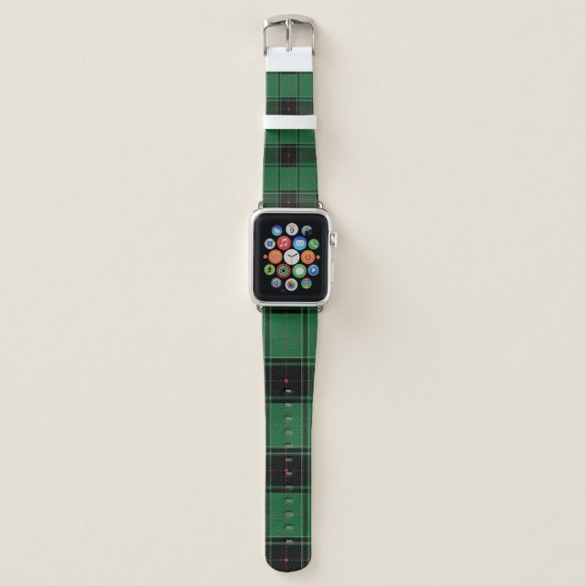 Black Watch Tartan Fabric Pattern Apple Watch Band (Front)