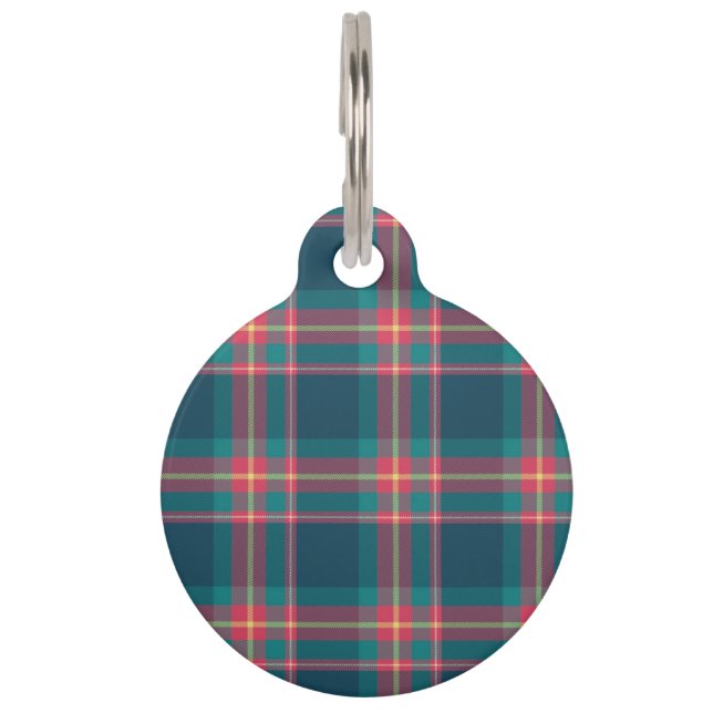  Black Watch Tartan Fabric Pattern Pet ID Tag (Front)