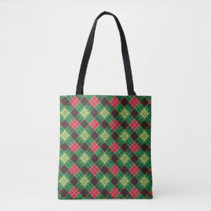 Black Watch Tartan Fabric Pattern Tote Bag