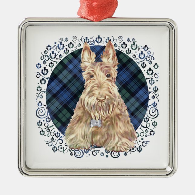 Black Watch Tartan Metal Ornament (Front)