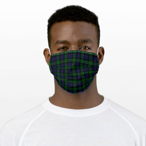 Black Watch Tartan Plaid Adult Cloth Face Mask