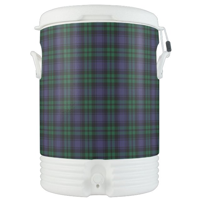 Black Watch Tartan, Plaid Beverage Cooler (Front)