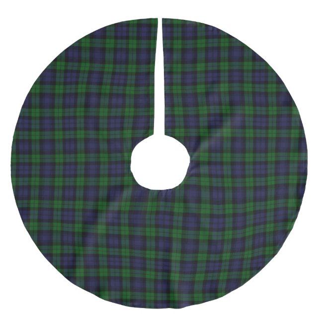Black Watch Tartan Plaid Brushed Polyester Tree Skirt (Front)