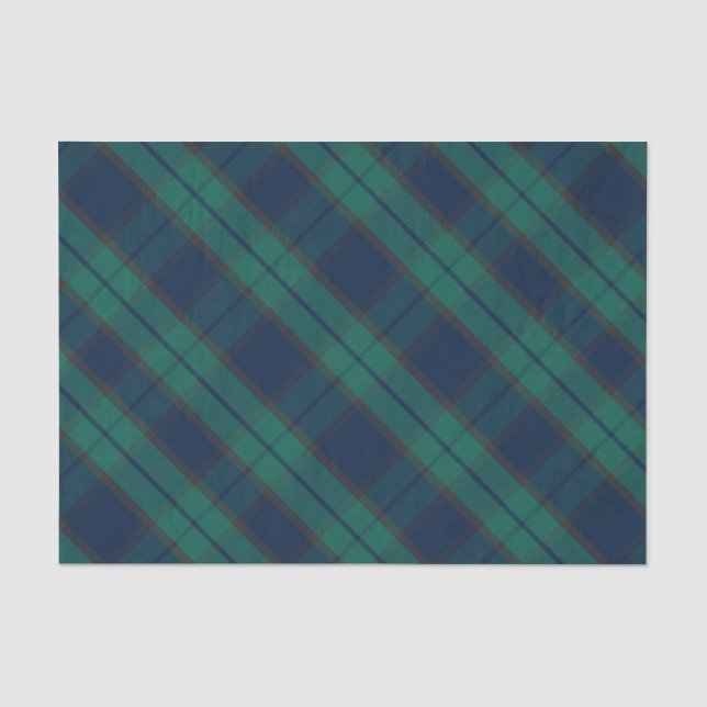 Black Watch Tartan Plaid Classic Blue Green Tissue Paper (Front)