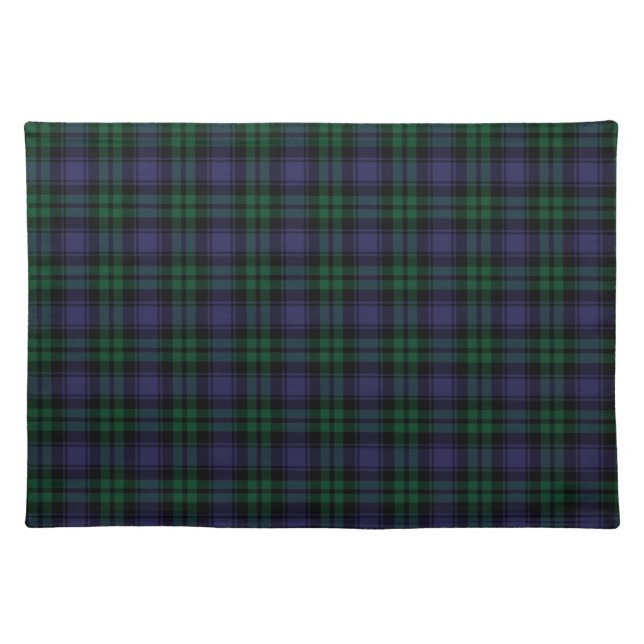 Black Watch Tartan, Plaid Cloth Placemat (Front)