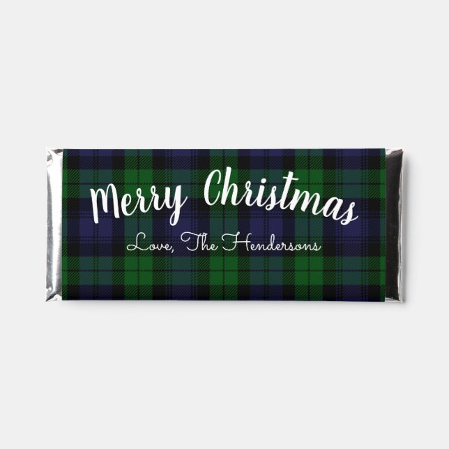 Black Watch Tartan Plaid Custom Hershey Bar Favors (Front)
