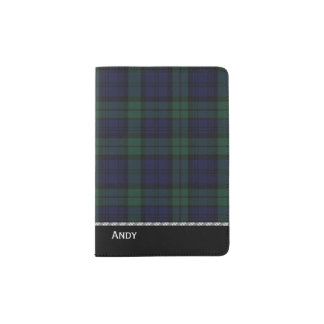 Black Watch Tartan Plaid Custom Passport Holder