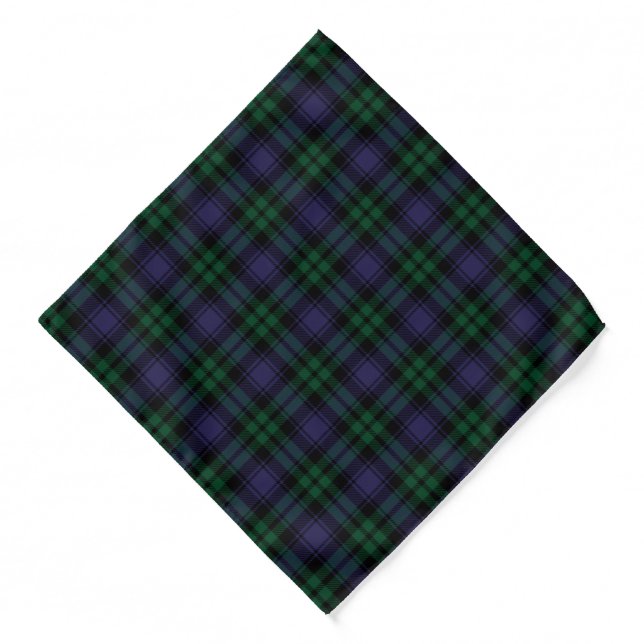 Black Watch Tartan, Plaid Dog Bandana (Front)