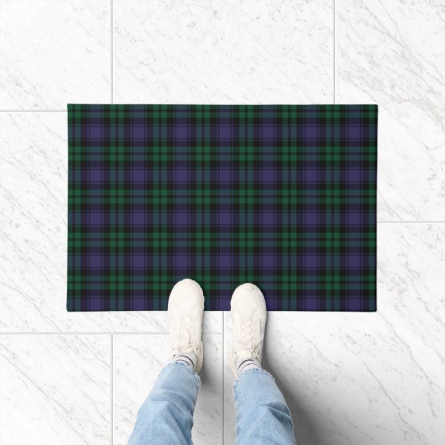 Black Watch Tartan, Plaid Doormat (Indoor)