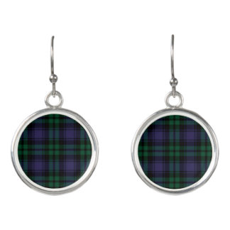 Black Watch Tartan, Plaid Earrings