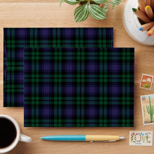 Black Watch Tartan, Plaid Envelope (Desk)