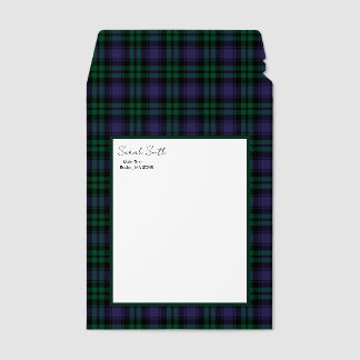 Black Watch Tartan, Plaid Envelope Mailers