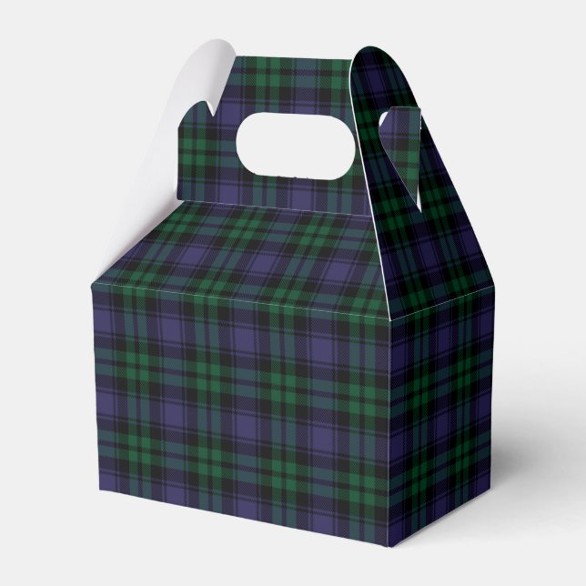 Black Watch Tartan, Plaid Favor Boxes (Front Side)