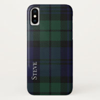 Black Watch Tartan Plaid iPhone X Case