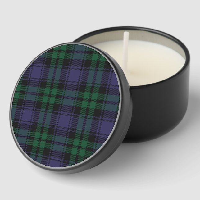 Black Watch Tartan, Plaid Mini Candle Favors (Corner)
