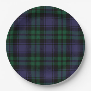 Black Watch Tartan, Plaid Paper Plates