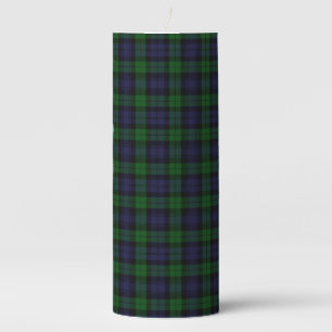 Black Watch Tartan Plaid Pillar Candle