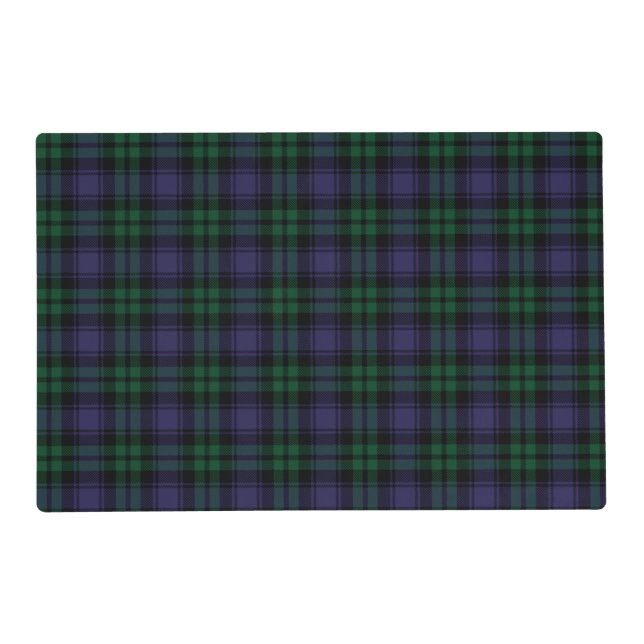 Black Watch Tartan, Plaid Placemat (Front)