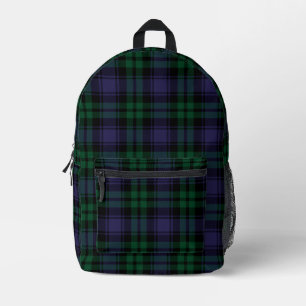 Black Watch Tartan, Plaid Printed Backpack