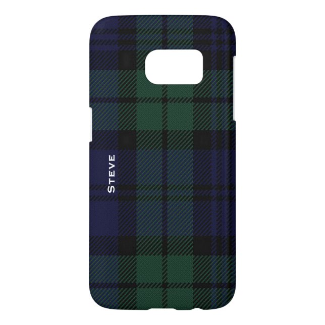 Black Watch Tartan Plaid Samsung Galaxy S7 Case (Back)