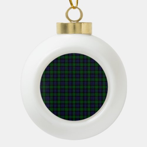 Black Watch Tartan Plaid Scottish Plaid Pattern Ceramic Ball Christmas Ornament