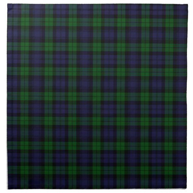 Black Watch Tartan Plaid Scottish Plaid Pattern Cloth Napkin (Front)