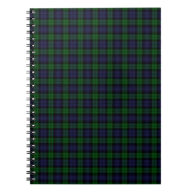 Black Watch Tartan Plaid Scottish Plaid Pattern Notebook (Front)