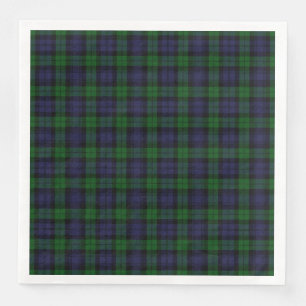 Black Watch Tartan Plaid Scottish Plaid Pattern Paper Dinner Napkins