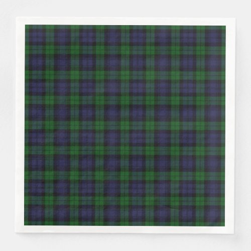 Black Watch Tartan Plaid Scottish Plaid Pattern Paper Dinner Napkins