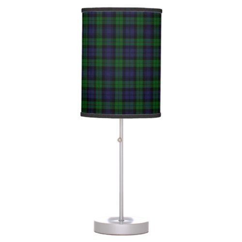 Black Watch Tartan Plaid Scottish Plaid Pattern Table Lamp