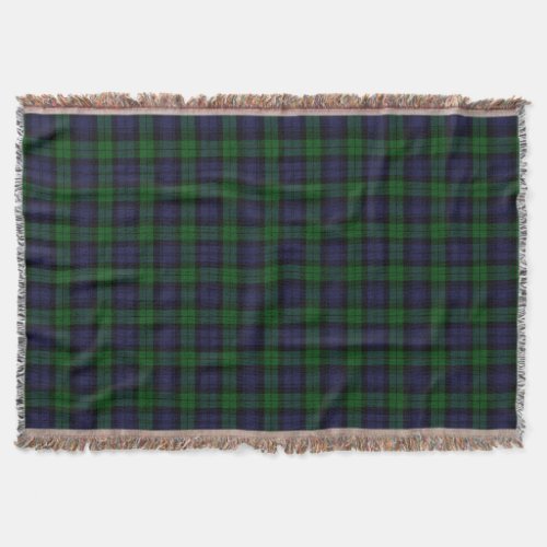 Black Watch Tartan Plaid Scottish Plaid Pattern Throw Blanket