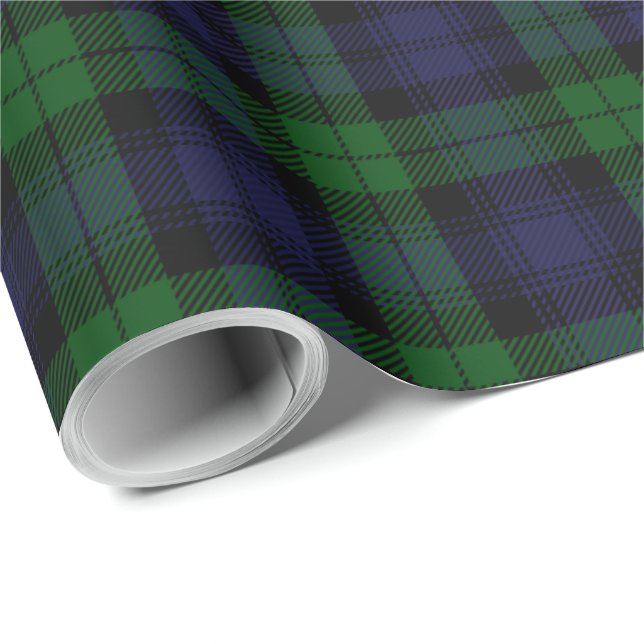Black Watch Tartan Plaid Scottish Plaid Pattern Wrapping Paper (Roll Corner)