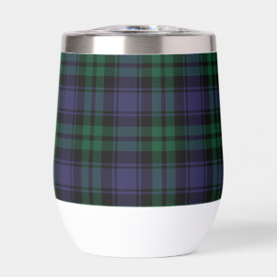 Black Watch Tartan, Plaid Thermal Wine Tumbler